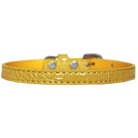 MIRAGE PET PRODUCTS Omaha Plain Croc Dog CollarYellow Size 16 720-01 YWC16